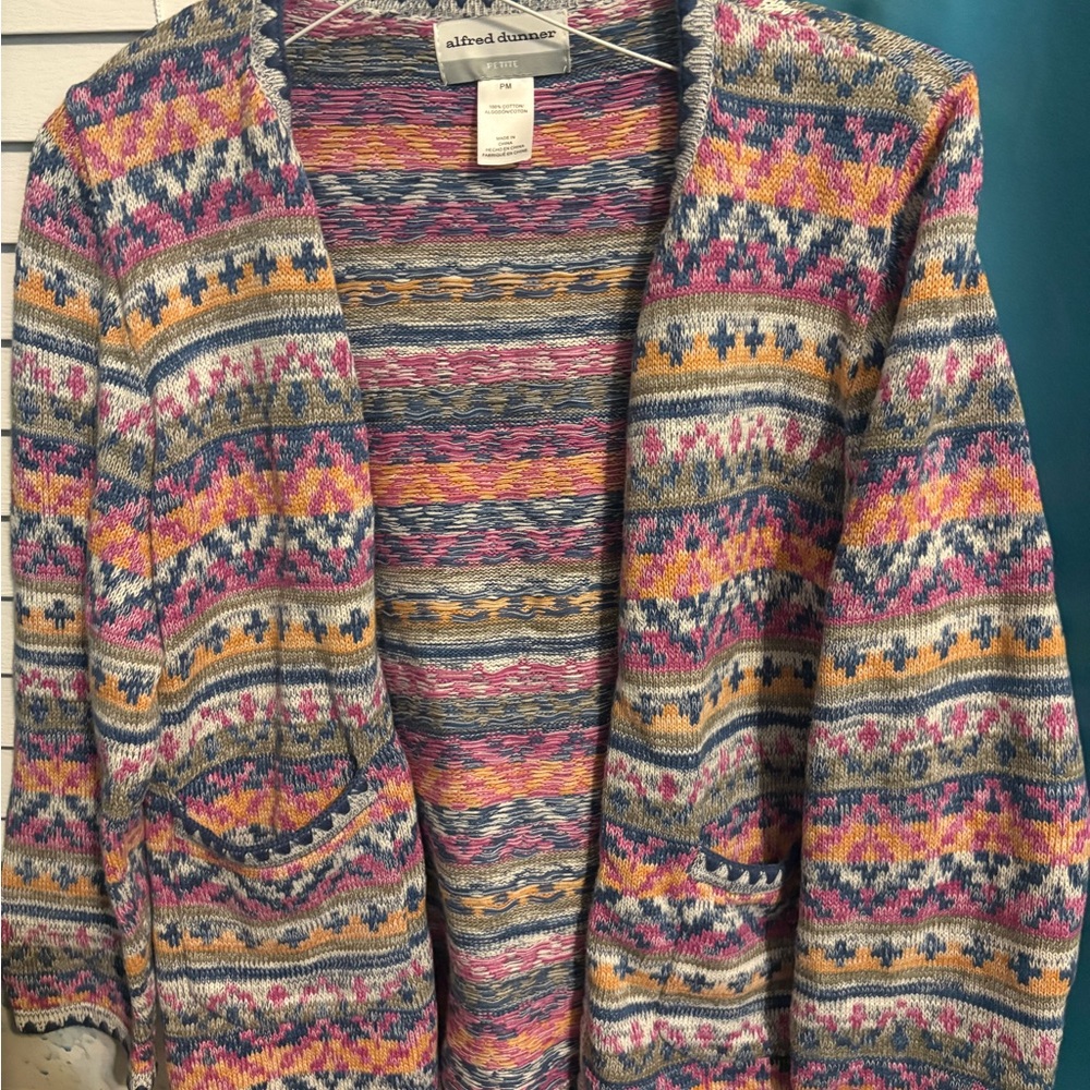 Alfred Dunner🎉  Women's Multicolor Patterned Sweater
